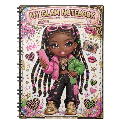 Cahier Poupée Glam Y2K pour adolescentes (Devant)