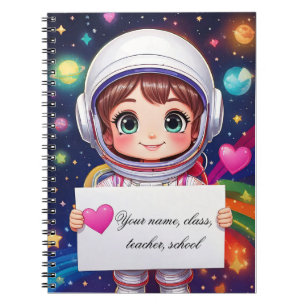 Cahier pour bébé fille - Voyage spatial - mettez v