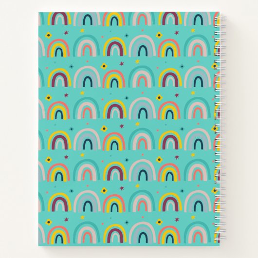 Cahier pour enfants à motif arc-en-ciel sarcelle p (Dos)