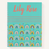 Cahier pour enfants à motif arc-en-ciel sarcelle p (Devant)