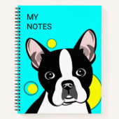 Cahier pour enfants avec un Boston Terrier mignon (Devant)