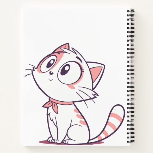 Cahier pour enfants avec un mignon chaton blanc et (Dos)