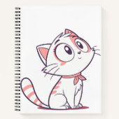 Cahier pour enfants avec un mignon chaton blanc et (Devant)