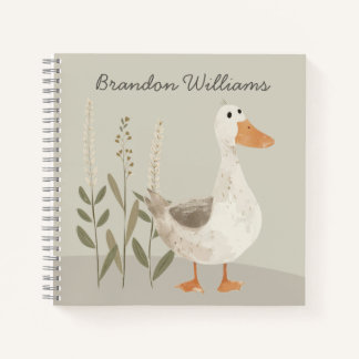 Cahier pour enfants Oie aquarelle mignonne