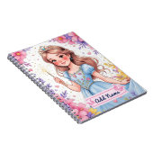 Cahier Princesse Fée Robe Bleue – Ajouter un nom (Côté Droit)
