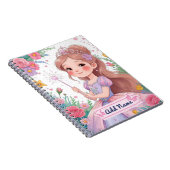 Cahier Princesse Mignonne Robe Violette – Nom Modi (Côté Droit)