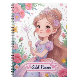 Cahier Princesse Robe Violette Mignonne – Nom Modi