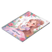 Cahier Princesse Robe Violette – Nom Modifiable (Côté gauche)