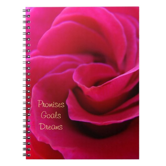 Cahier Promesses Rêves Fleurs Rose Rose (Devant)