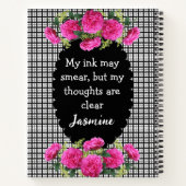 Cahier Rayé Fille Gauche – Floral Drôle + Nom (Dos)