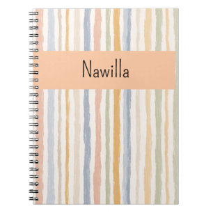 Cahier rayé pastel avec texte personnalisé
