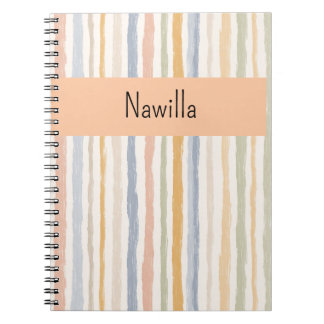 Cahier rayé pastel avec texte personnalisé