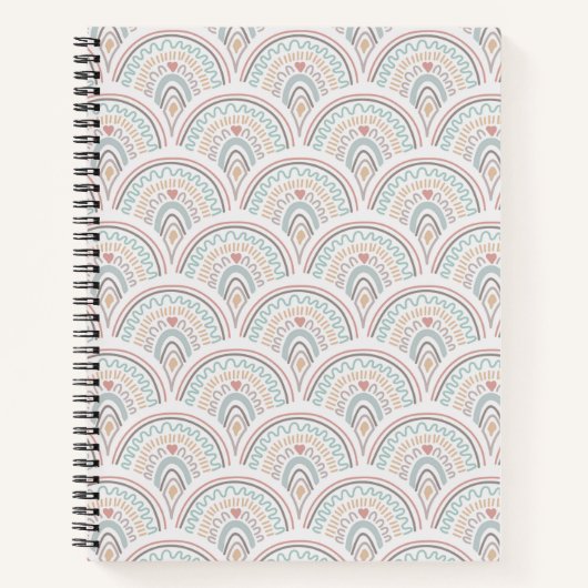 Cahier Règles Pastel Boho Arc-en-ciel (Devant)