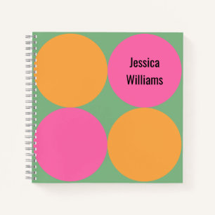 Cahier Relié en Spirale Cercles Moderne du Milieu 