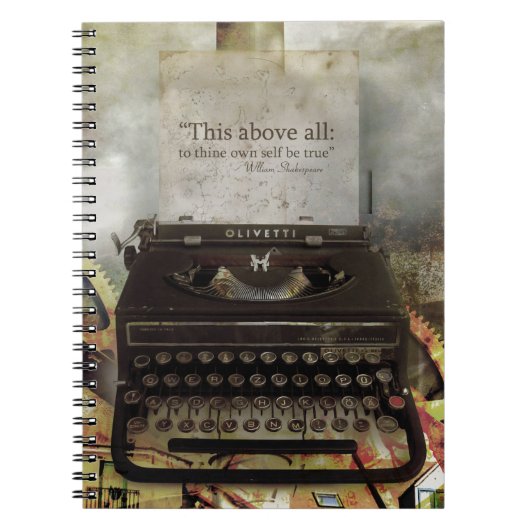 Cahier relié Steampunk Citation Shakespeare (Devant)