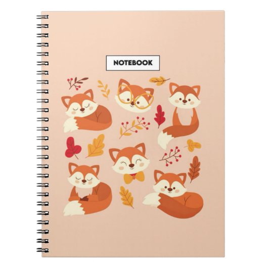 Cahier Renard Arrière-plan Coloré Animaux (Devant)
