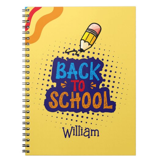 Cahier "Retour à l'école" personnalisé et amusant (Devant)