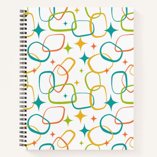 Cahier Rétro Brillant Atomique Moderne du Milieu d (Devant)