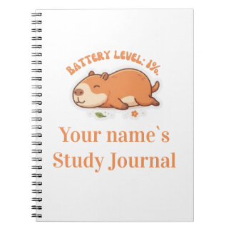 Cahier Rétro Capybara Niveau de Batterie 1%