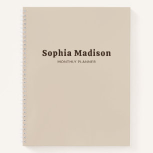 Cahier Rétro Gras Simple Beige Marron