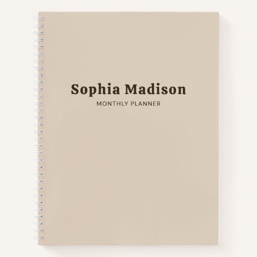 Cahier rétro simple marron beige gras (Devant)