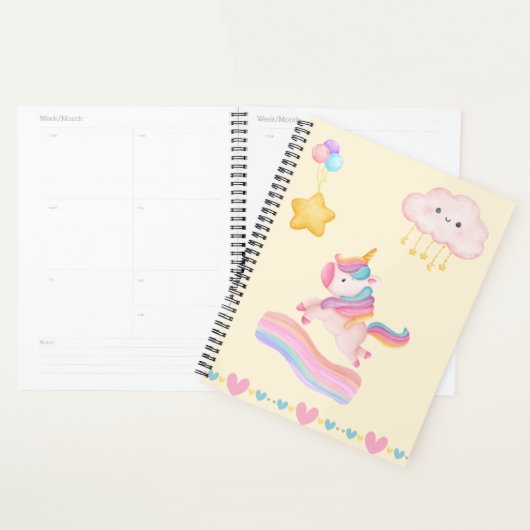 Cahier Rêves de Licorne Pastel (Devant avec enveloppe)