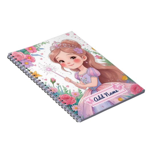 Cahier robe violette de princesse mignonne – Nom m (Côté Droit)