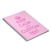Cahier Rose Keep Calm | Texte personnalisé (Côté Droit)