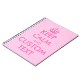 Cahier Rose Keep Calm | Texte personnalisé (Côté gauche)