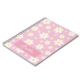 Cahier Rose Personnalisé Filles Mignonnes Margueri (Côté gauche)