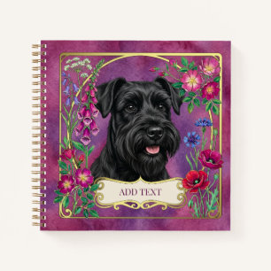 Cahier Rose Personnalisé Schnauzer Noir