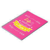 Cahier rose pour maman avec citation (Côté gauche)