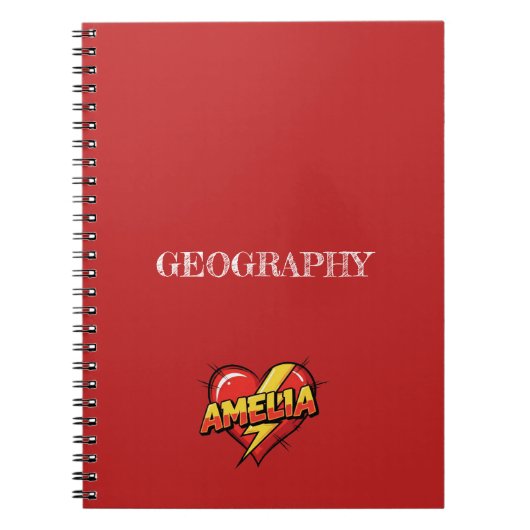 Cahier Rouge Amelia Heart (Devant)
