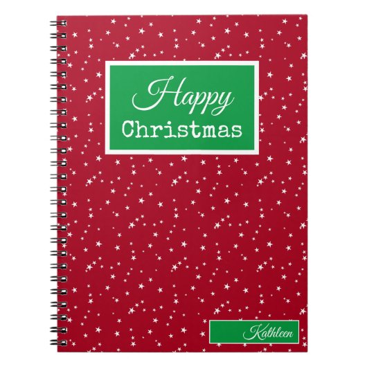 Cahier rouge et vert de Noël, Nom (Devant)
