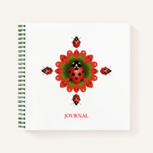 Cahier Rouge + Vert + Blanc Ladybug 21,5 cm X 21,5