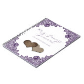 Cahier Rustique à Cœurs de Burlap Fleurs Violettes (Côté gauche)