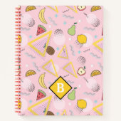 Cahier scolaire à motif rose Memphis Fruit (Devant)