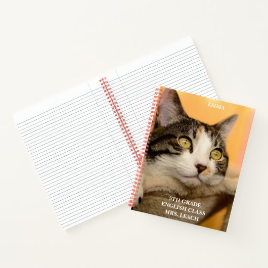 Cahier Scolaire Classe École Chat Calico Mignon  (Intérieur)
