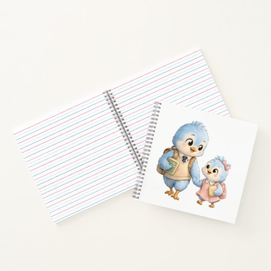 Cahier Scolaire de Petits Oiseaux Mignons (Intérieur)