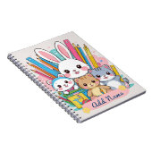 Cahier scolaire éditable d'animaux mignons (Côté Droit)