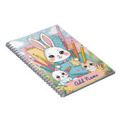 Cahier Scolaire Éditable Lapin et Chatons Mignons  (Côté Droit)