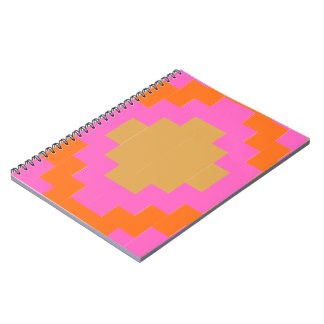 Cahier Scolaire Géométrique Rose Orange Rétro Groo