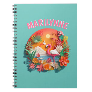 Cahier Scolaire Tropical Enfant Flamant Rose Migno