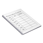 Cahier simple de planification des repas hebdomada (Côté Droit)