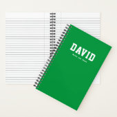 Cahier Simple Vert Notes et Idées Règle Large (À l'intérieur)
