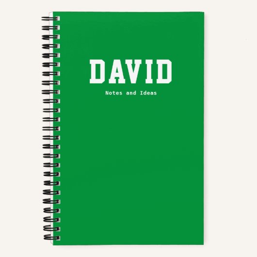 Cahier Simple Vert Notes et Idées Règle Large (Recto)