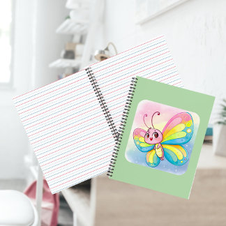 Cahier spiral papillon arc-en-ciel