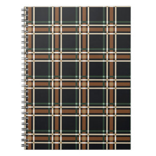 Cahier spiralé à carreaux tartan Académie sombre