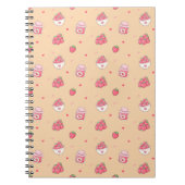 Cahier Spirale à Motif de Fraise Mignon (Devant)