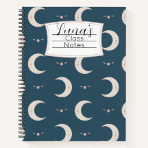 Cahier Spirale à Motif Lunaire Personnalisé 21,59x